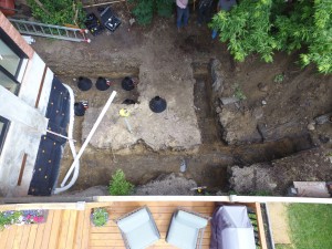 Deck and tiling excavation                