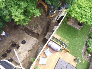 Deck and tiling excavation                